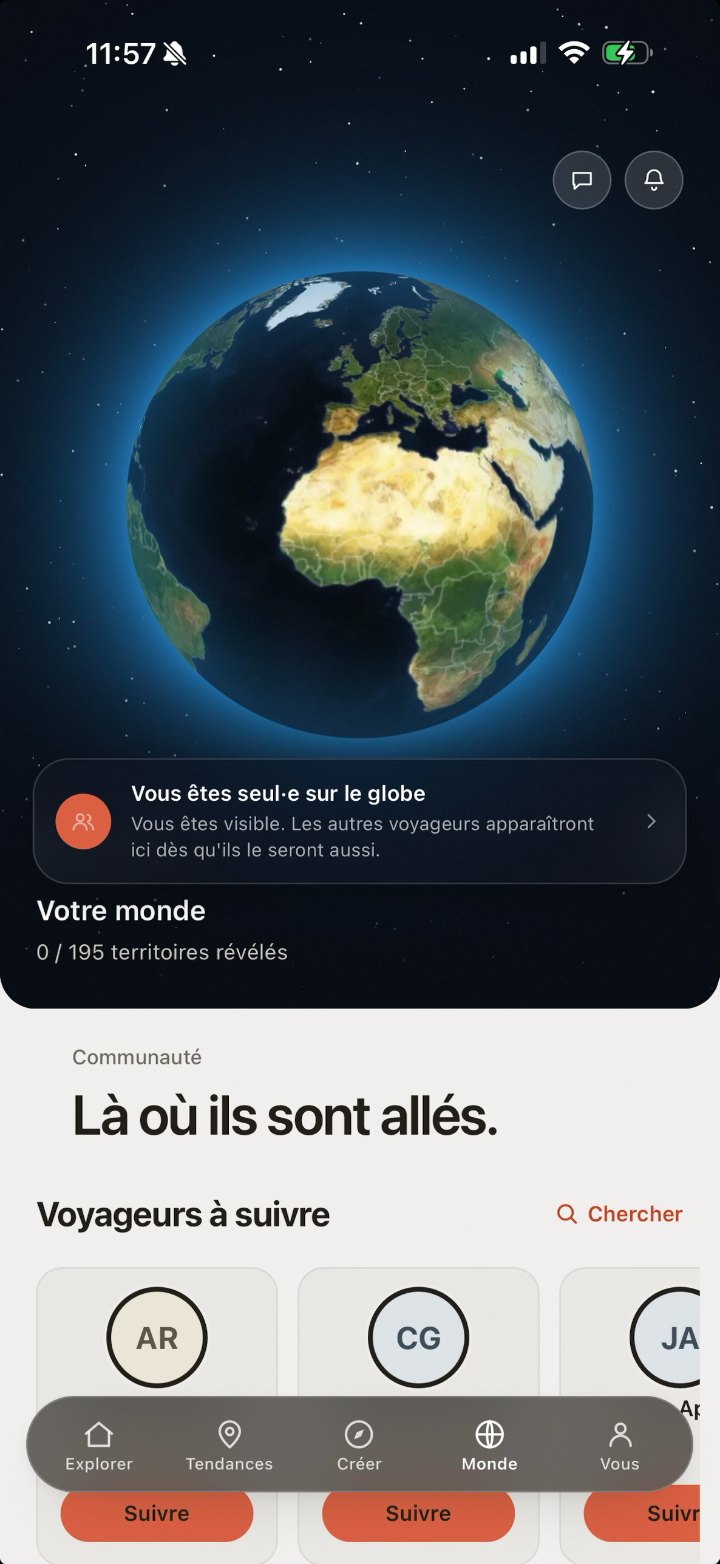 Le globe de votre monde et les voyageurs à suivre